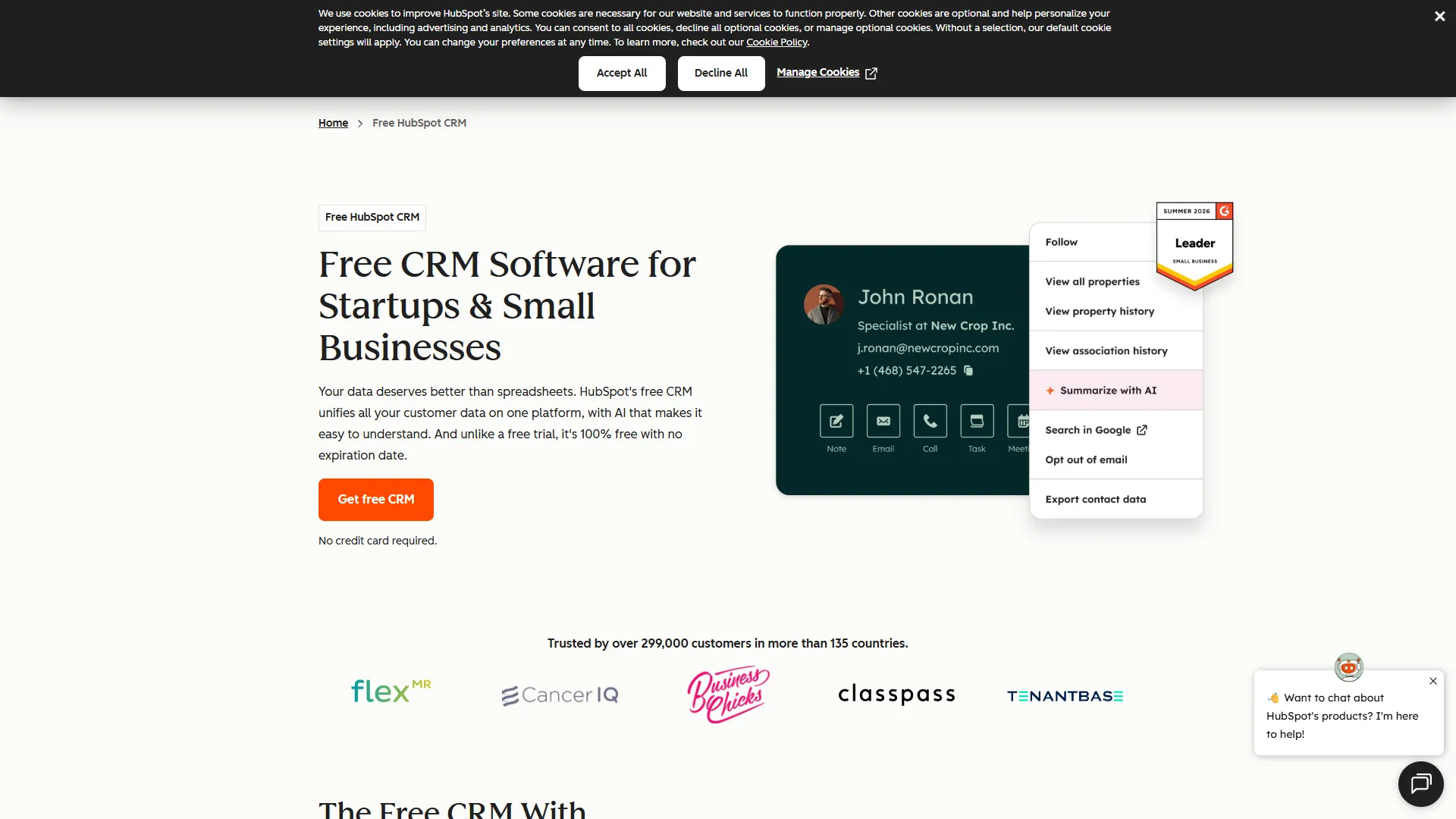 HubSpot CRM Screenshot